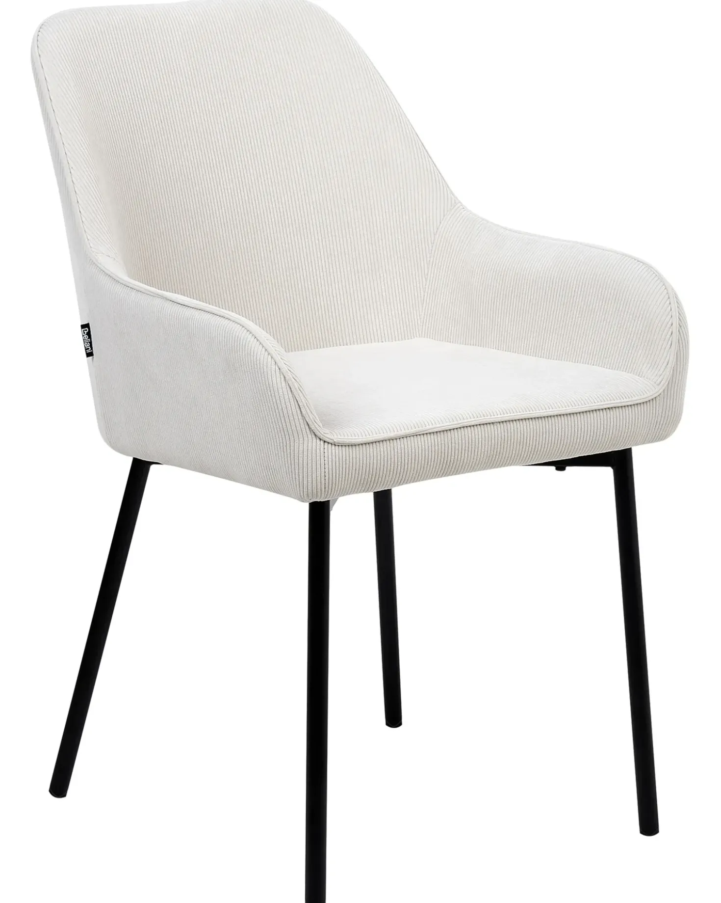 Set di 2 sedie da pranzo LOVERNA Velluto a coste Bianco sporco