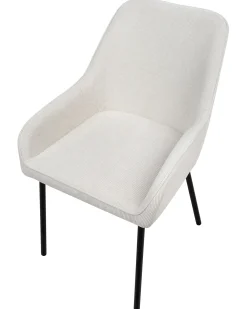 Set di 2 sedie da pranzo LOVERNA Velluto a coste Bianco sporco
