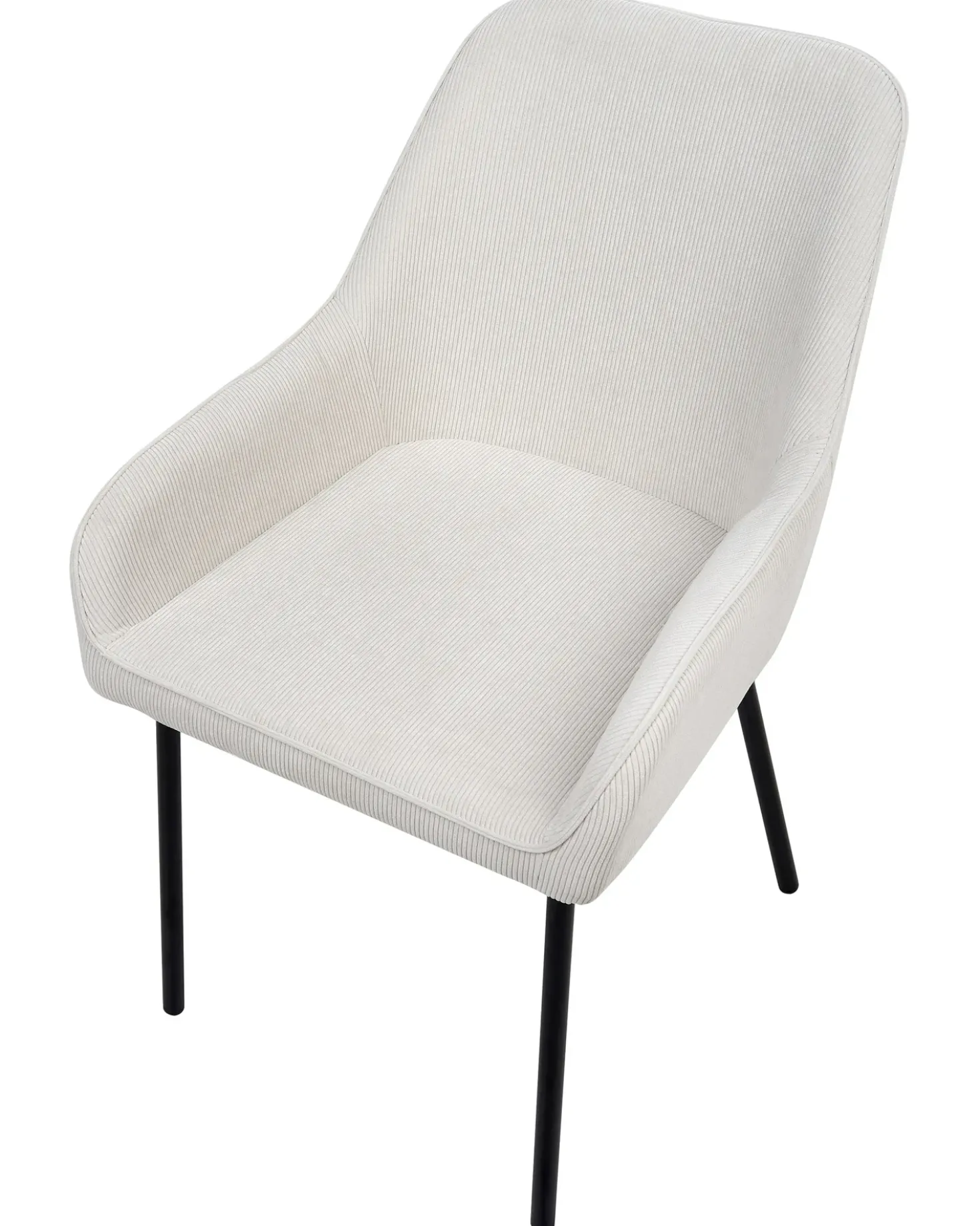 Set di 2 sedie da pranzo LOVERNA Velluto a coste Bianco sporco
