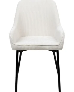 Set di 2 sedie da pranzo LOVERNA Velluto a coste Bianco sporco