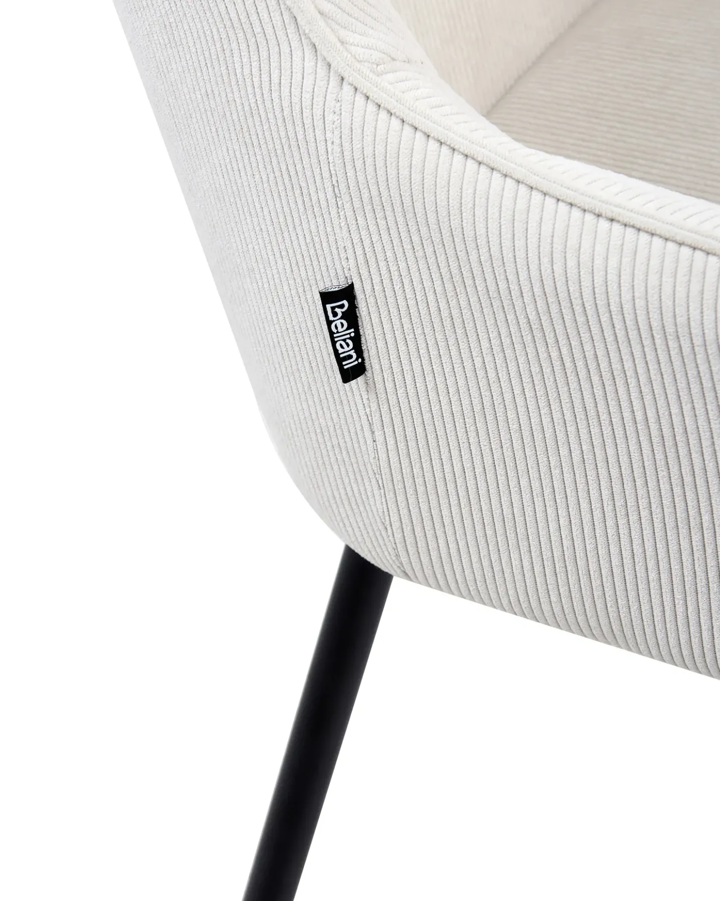 Set di 2 sedie da pranzo LOVERNA Velluto a coste Bianco sporco