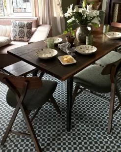 Set di 2 sedie da pranzo LELAND Legno Marrone scuro/Verde