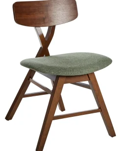 Set di 2 sedie da pranzo LELAND Legno Marrone scuro/Verde