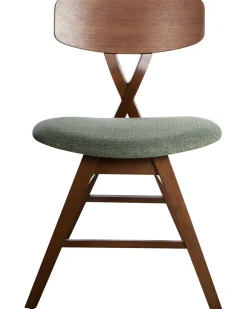Set di 2 sedie da pranzo LELAND Legno Marrone scuro/Verde