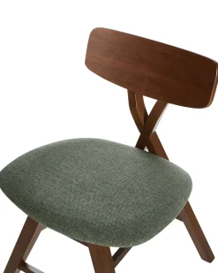 Set di 2 sedie da pranzo LELAND Legno Marrone scuro/Verde