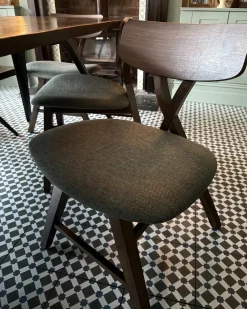 Set di 2 sedie da pranzo LELAND Legno Marrone scuro/Verde