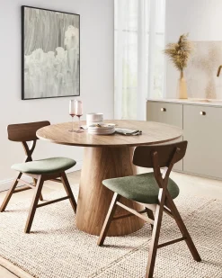 Set di 2 sedie da pranzo LELAND Legno Marrone scuro/Verde