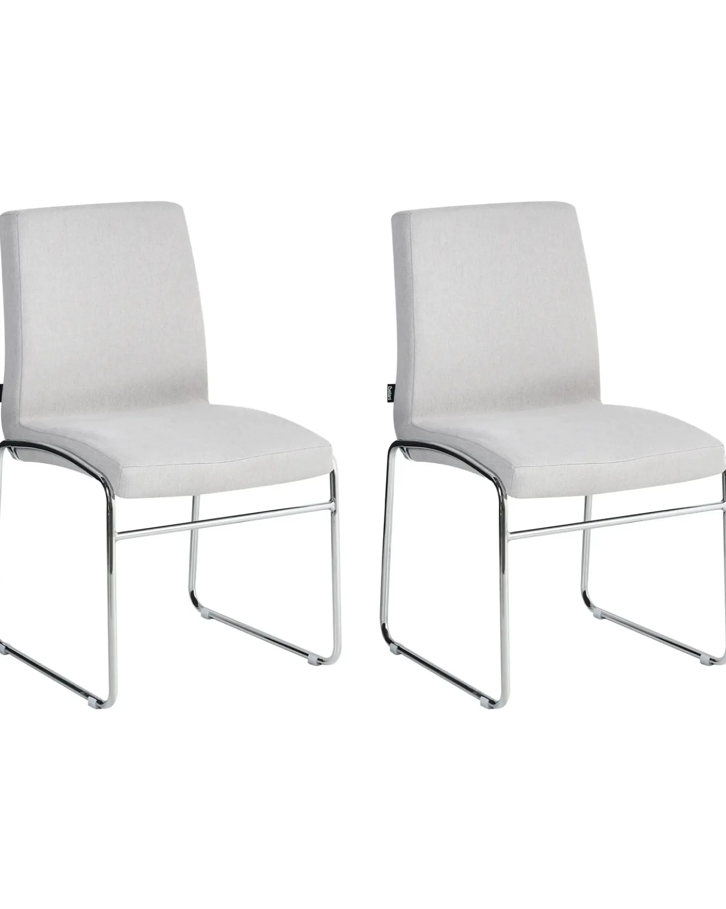 Set di 2 sedie da pranzo LECCO Tessuto Grigio chiaro