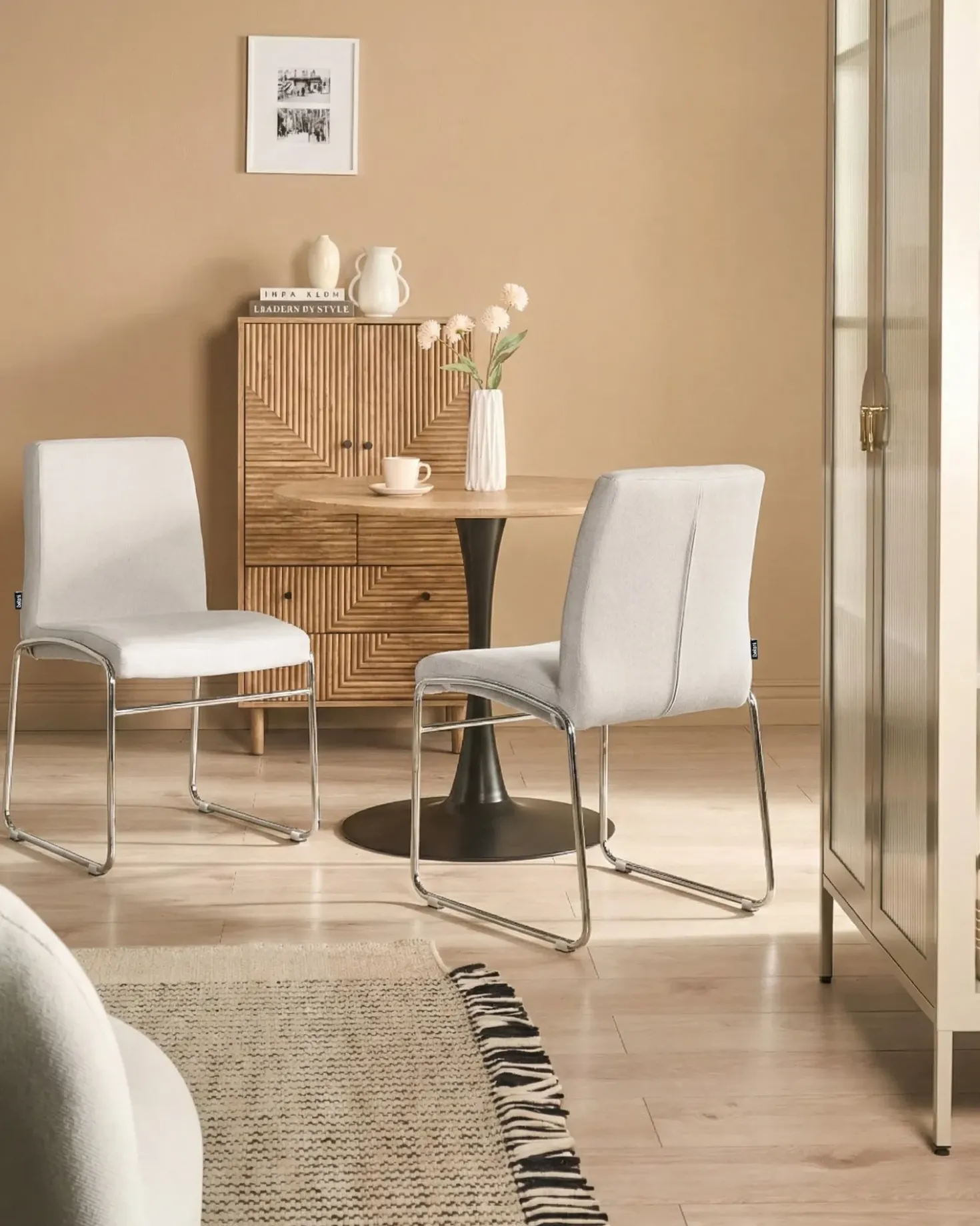 Set di 2 sedie da pranzo LECCO Tessuto Grigio chiaro