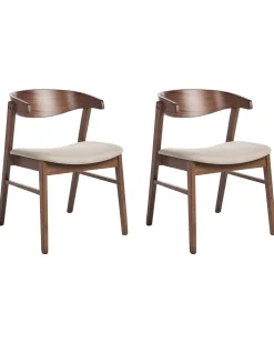 Set di 2 sedie da pranzo LILLY Tessuto Marrone/Beige