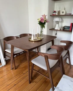 Set di 2 sedie da pranzo LILLY Tessuto Marrone/Beige