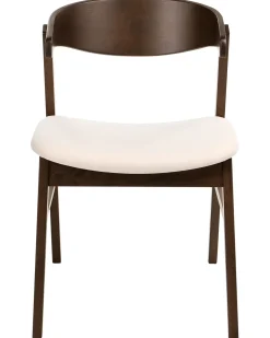 Set di 2 sedie da pranzo LILLY Tessuto Marrone scuro/Bianco sporco