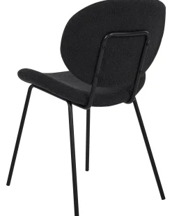 Set di 2 sedie da pranzo LUANA Bouclé Nero