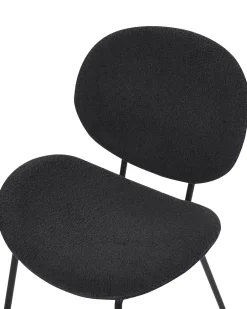 Set di 2 sedie da pranzo LUANA Bouclé Nero