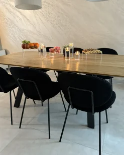 Set di 2 sedie da pranzo LUANA Bouclé Nero