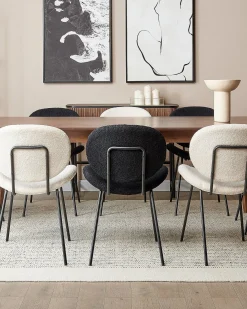Set di 2 sedie da pranzo LUANA Bouclé Nero