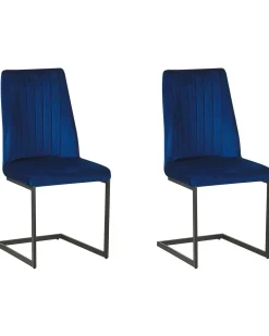 Set di 2 sedie da pranzo LAVONIA Velluto Blu marino