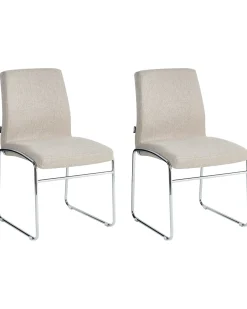 Set di 2 sedie da pranzo LECCO Tessuto Beige