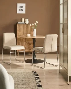 Set di 2 sedie da pranzo LECCO Tessuto Beige