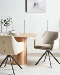 Set di 2 sedie da pranzo LITHIA Tessuto Tortora