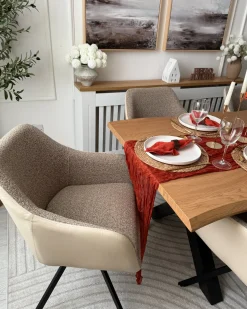 Set di 2 sedie da pranzo LITHIA Tessuto Tortora
