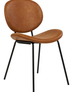 Set di 2 sedie da pranzo LUANA Pelle sintetica Marrone dorato