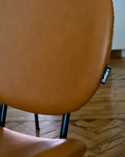 Set di 2 sedie da pranzo LUANA Pelle sintetica Marrone dorato