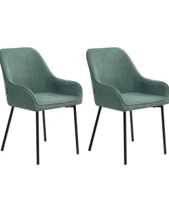 Set di 2 sedie da pranzo LOVERNA Velluto a coste Verde