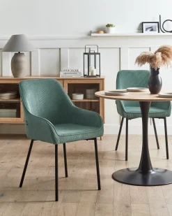 Set di 2 sedie da pranzo LOVERNA Velluto a coste Verde