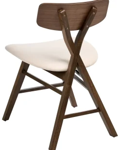Set di 2 sedie da pranzo LELAND Legno Marrone/Bianco Sporco