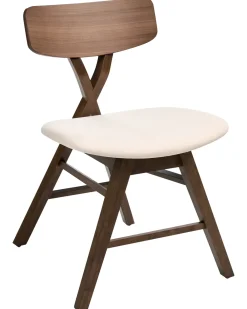 Set di 2 sedie da pranzo LELAND Legno Marrone/Bianco Sporco