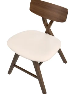 Set di 2 sedie da pranzo LELAND Legno Marrone/Bianco Sporco