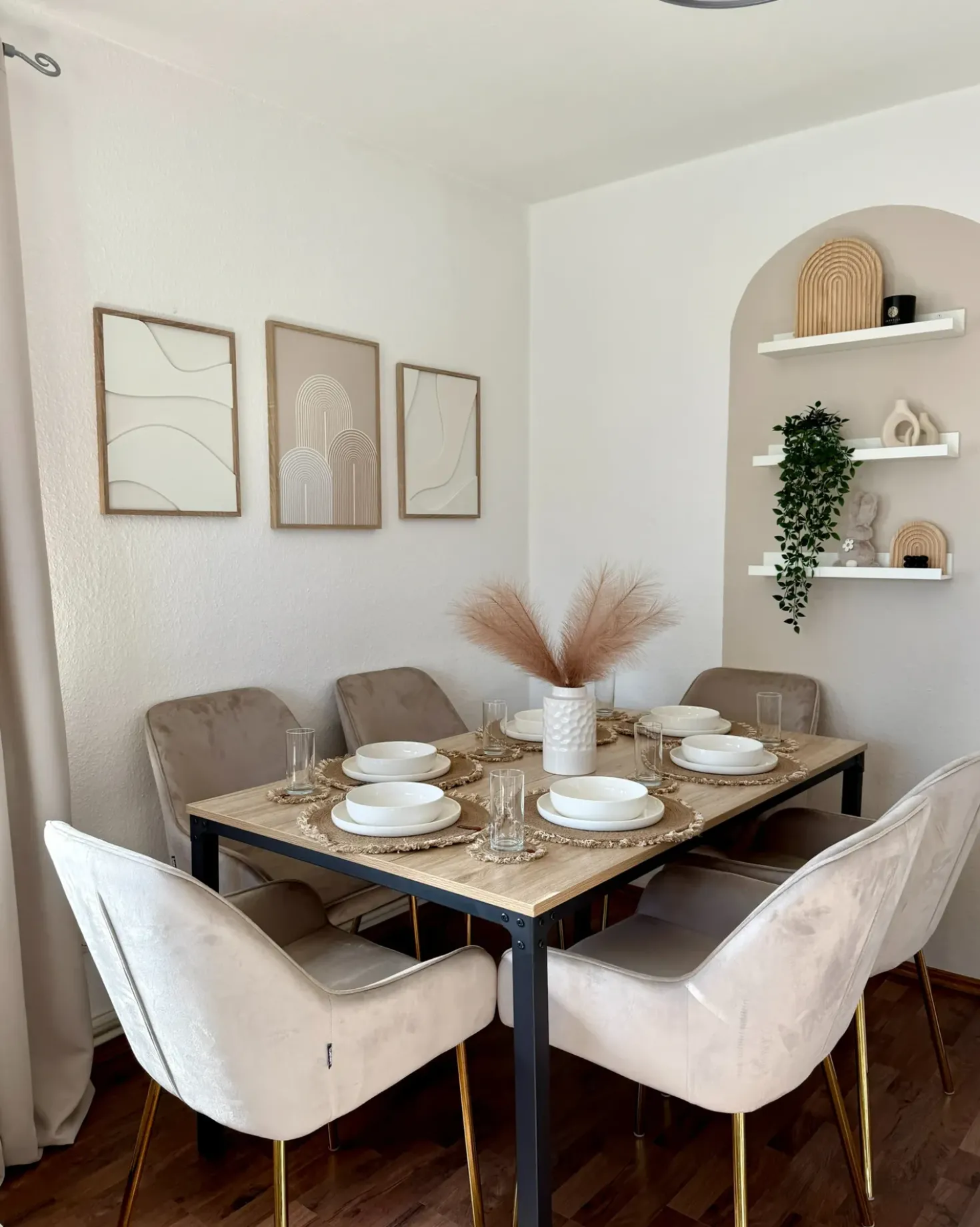 Set di 2 sedie da pranzo LOVERNA Velluto Beige