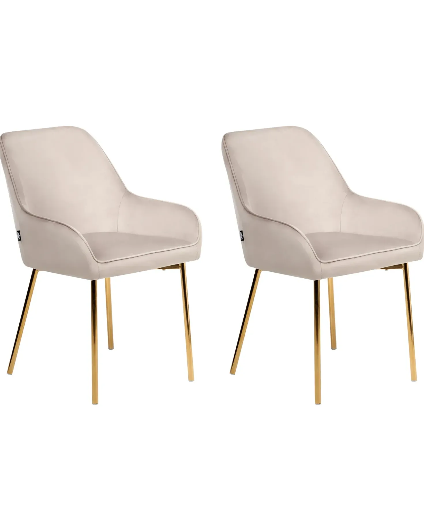 Set di 2 sedie da pranzo LOVERNA Velluto Beige
