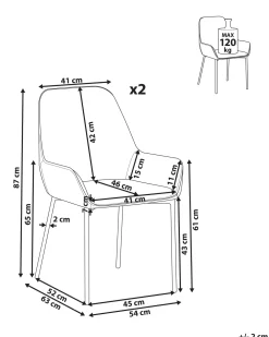 Set di 2 sedie da pranzo LOVERNA Velluto Beige