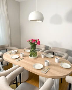 Set di 2 sedie da pranzo LYNEY Tessuto Beige
