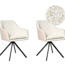 Set di 2 sedie da pranzo LITHIA Bouclé Beige chiaro