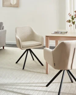 Set di 2 sedie da pranzo LITHIA Bouclé Beige chiaro