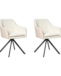 Set di 2 sedie da pranzo LITHIA Bouclé Beige chiaro