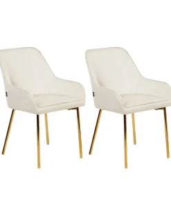 Set di 2 sedie da pranzo LOVERNA Velluto Bianco sporco