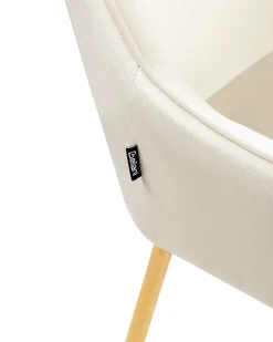 Set di 2 sedie da pranzo LOVERNA Velluto Bianco sporco
