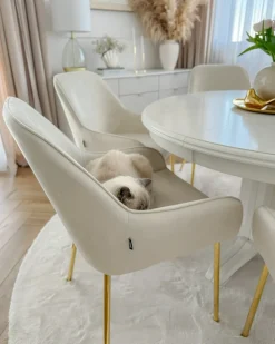 Set di 2 sedie da pranzo LOVERNA Velluto Bianco sporco