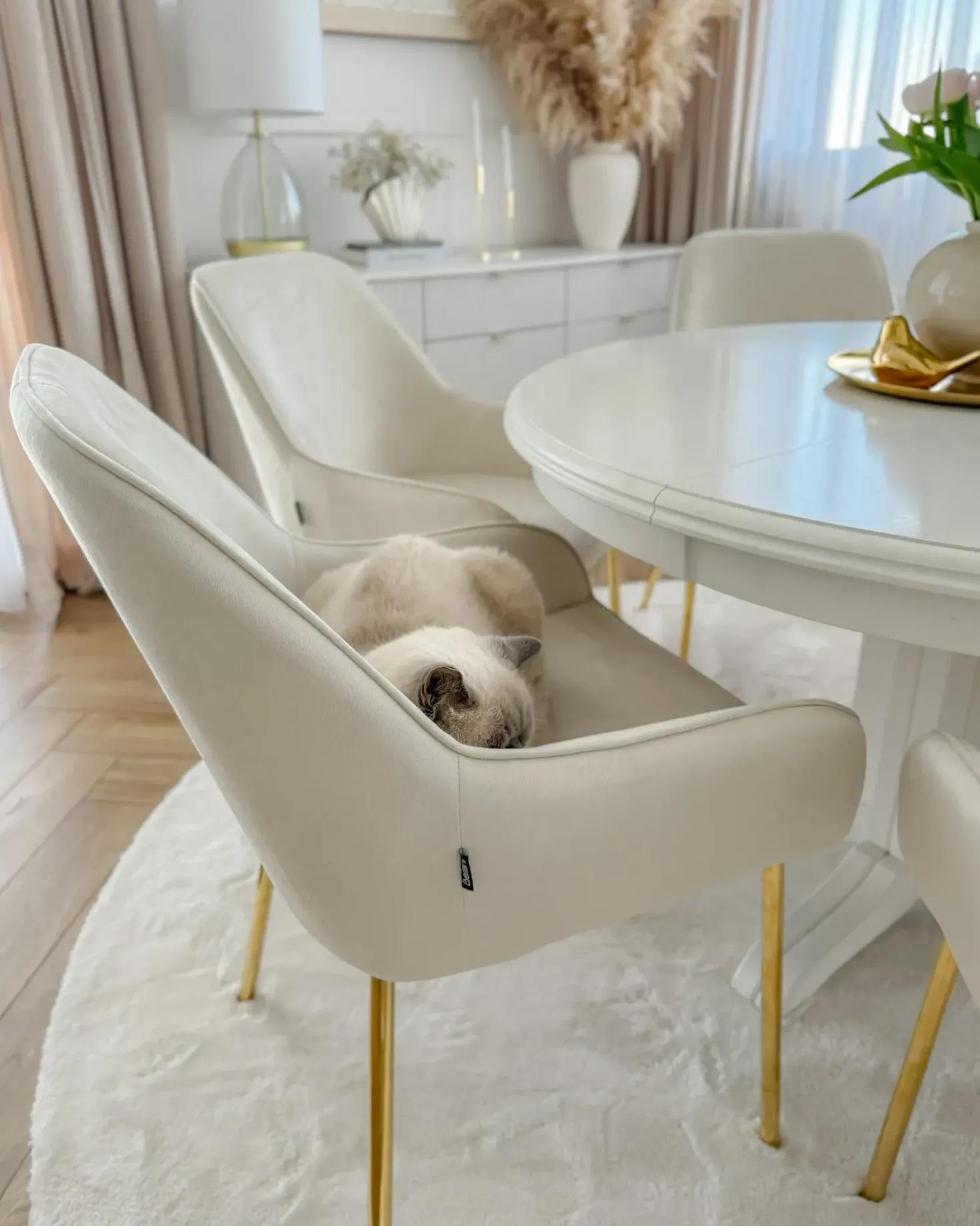 Set di 2 sedie da pranzo LOVERNA Velluto Bianco sporco