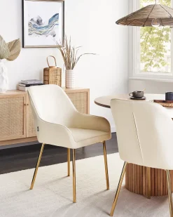 Set di 2 sedie da pranzo LOVERNA Velluto Bianco sporco