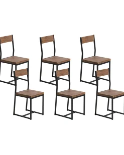 Set di 6 sedie da pranzo LAREDO Marrone/Nero