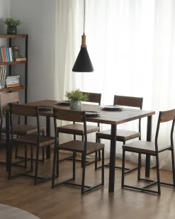 Set di 6 sedie da pranzo LAREDO Marrone/Nero