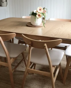 Set di 2 sedie da pranzo LYNN Legno Marrone chiaro/Beige