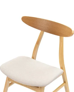 Set di 2 sedie da pranzo LYNN Legno Marrone chiaro/Beige
