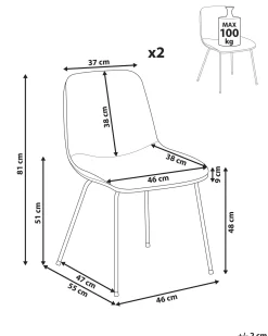 Set di 2 sedie da pranzo LORIDA Tessuto Beige