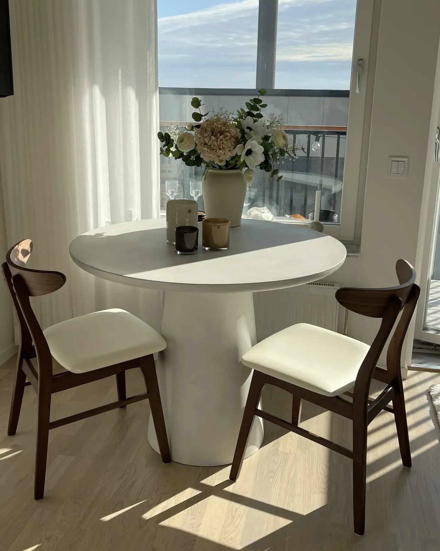 Set di 2 sedie da pranzo LYNN Legno Marrone scuro/Bianco